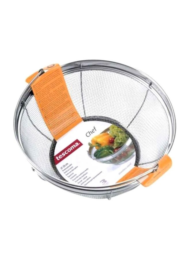 Metal Draining Basket Silver 20cm