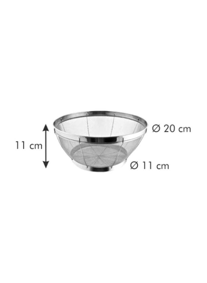 Metal Draining Basket Silver 20cm