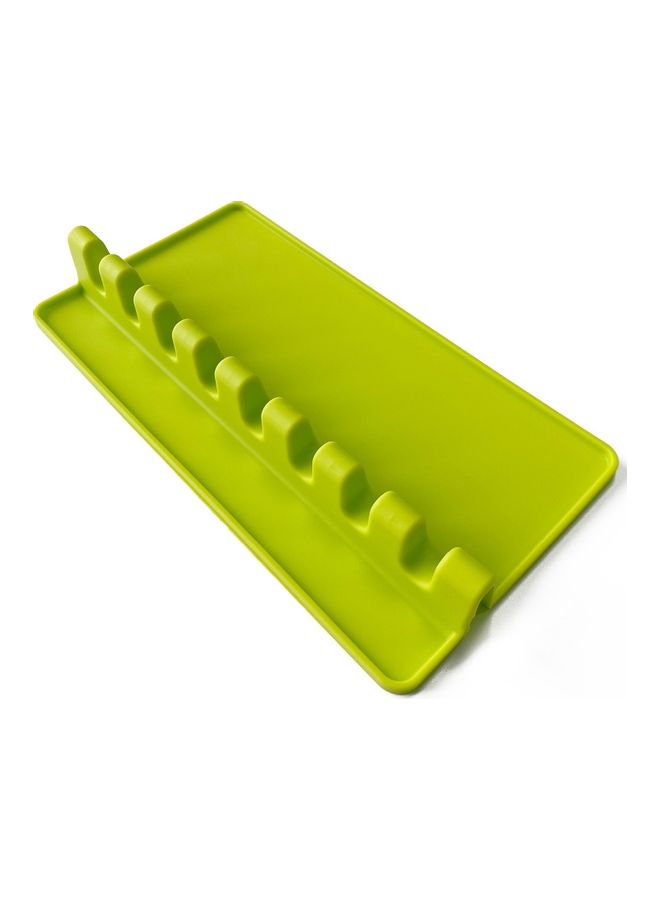 2-Piece Silicone Spoon Holder Set Green 10x4.5x3.54inch