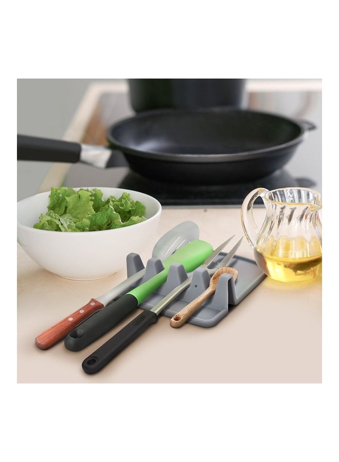 2-Piece Silicone Spoon Holder Set Green 10x4.5x3.54inch