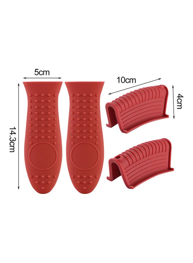 Pair Of Pot Holder Sleeves Red