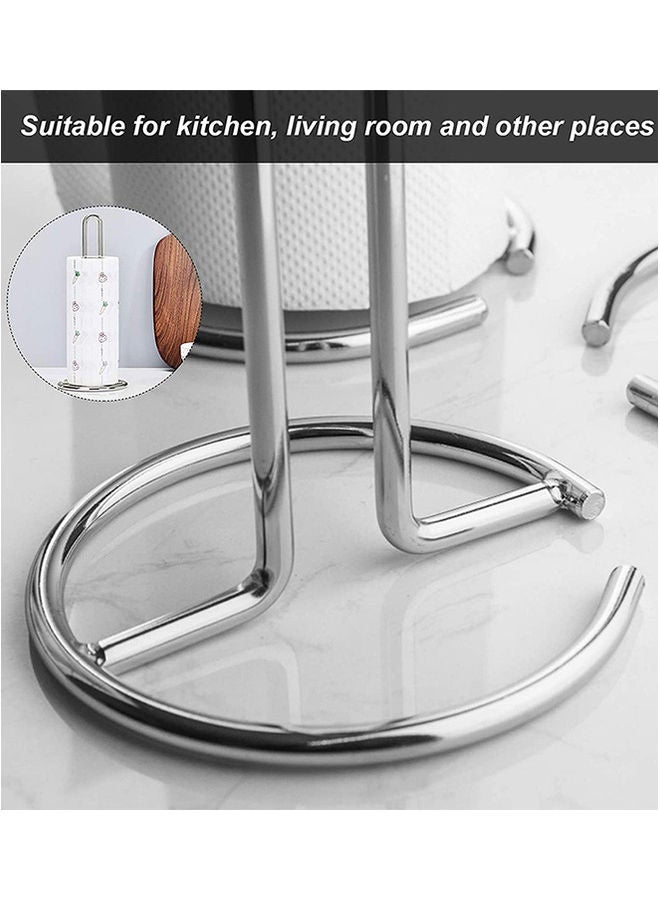 2-Piece Kitchen Roll Holder And Paper Towel Holder Silver/White 32x13cm