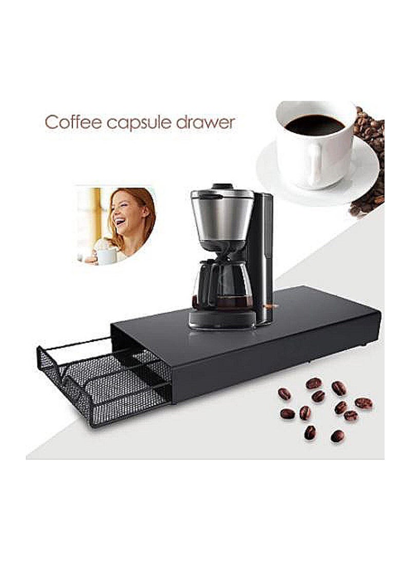 40 Nespresso Coffee Capsule Holder With Drawer- Black, For Home ,Kitchen, Office and Counter Organizer