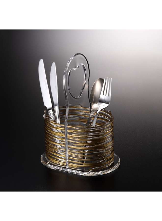 Acrylic Cutlery Holder Bark Golden 18 cm