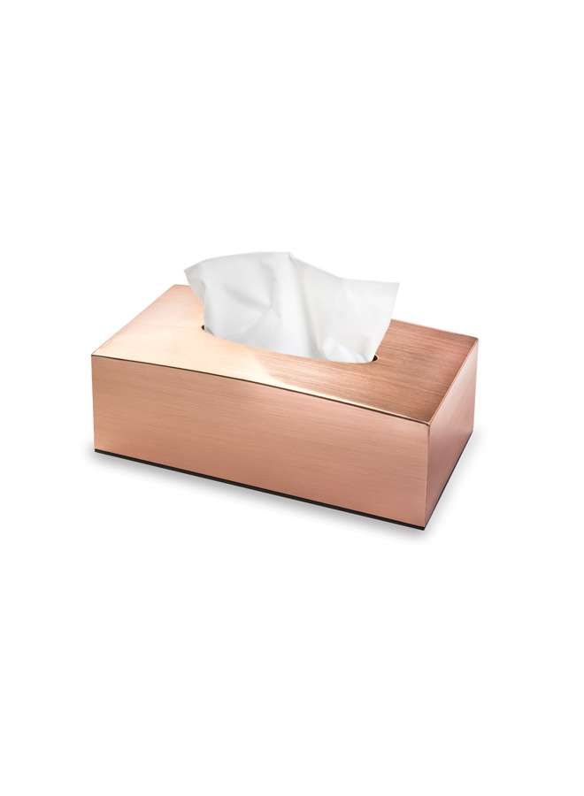 Acrylic Tissue Box Metal Finish - Rose Gold