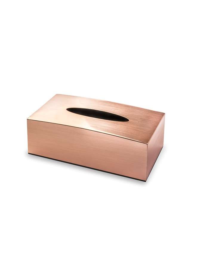 Acrylic Tissue Box Metal Finish - Rose Gold