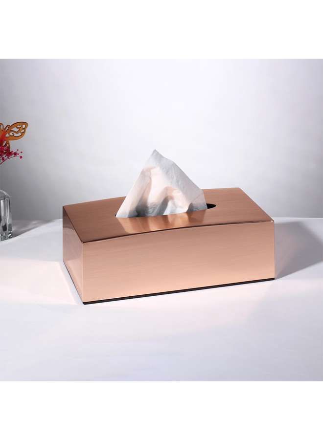 Acrylic Tissue Box Metal Finish - Rose Gold