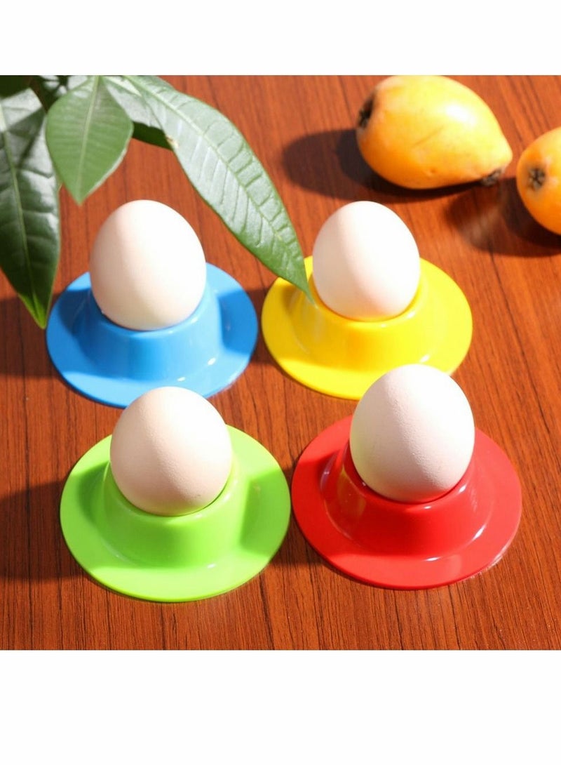 Egg Cups, 4pcs Silicone Set Egg Cups Stand, Easy to Clean Plastic Egg Cups for Kitchen Boiled Eggs Breakfast