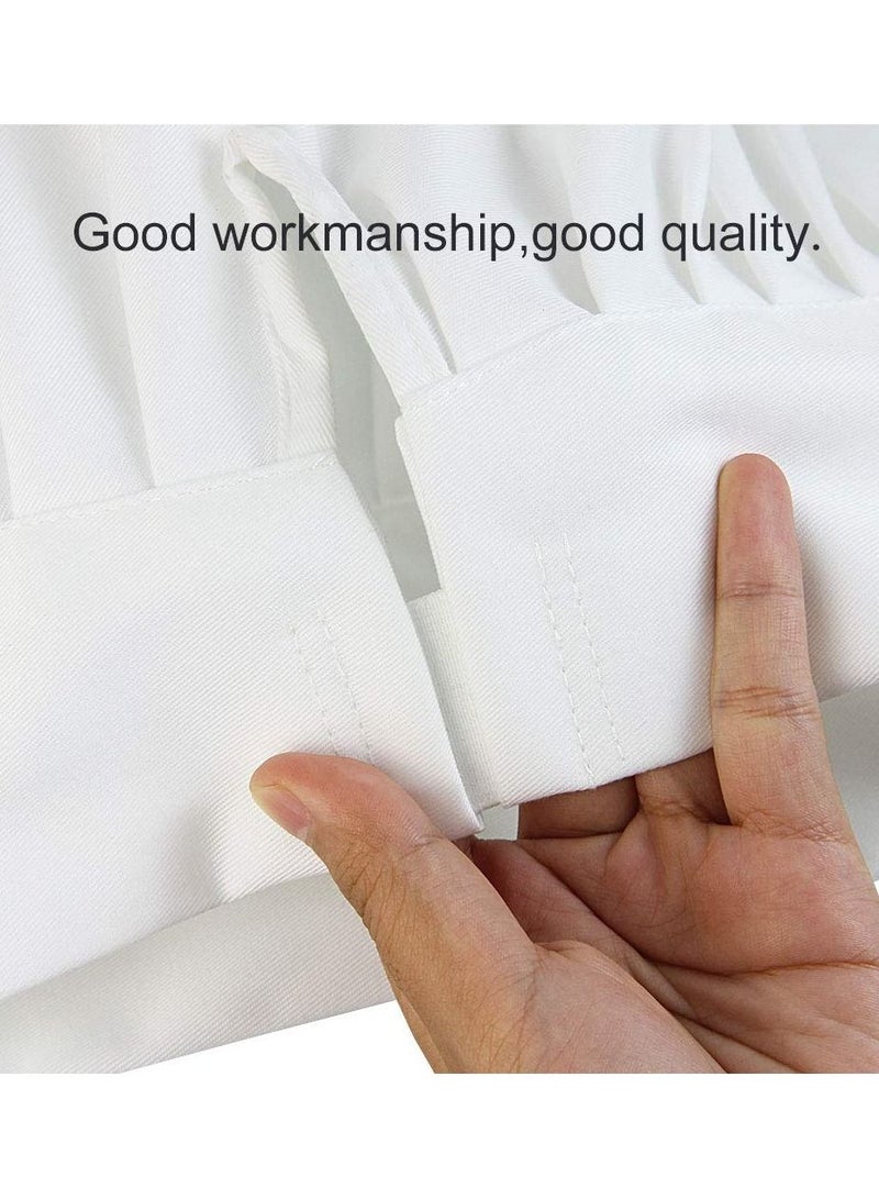 SYOSI 2Pcs Chef Hat Adjustable Elastic Kitchen Cap with Breathable Cotton White Uniforms Cooking for House Hotel Restaurant