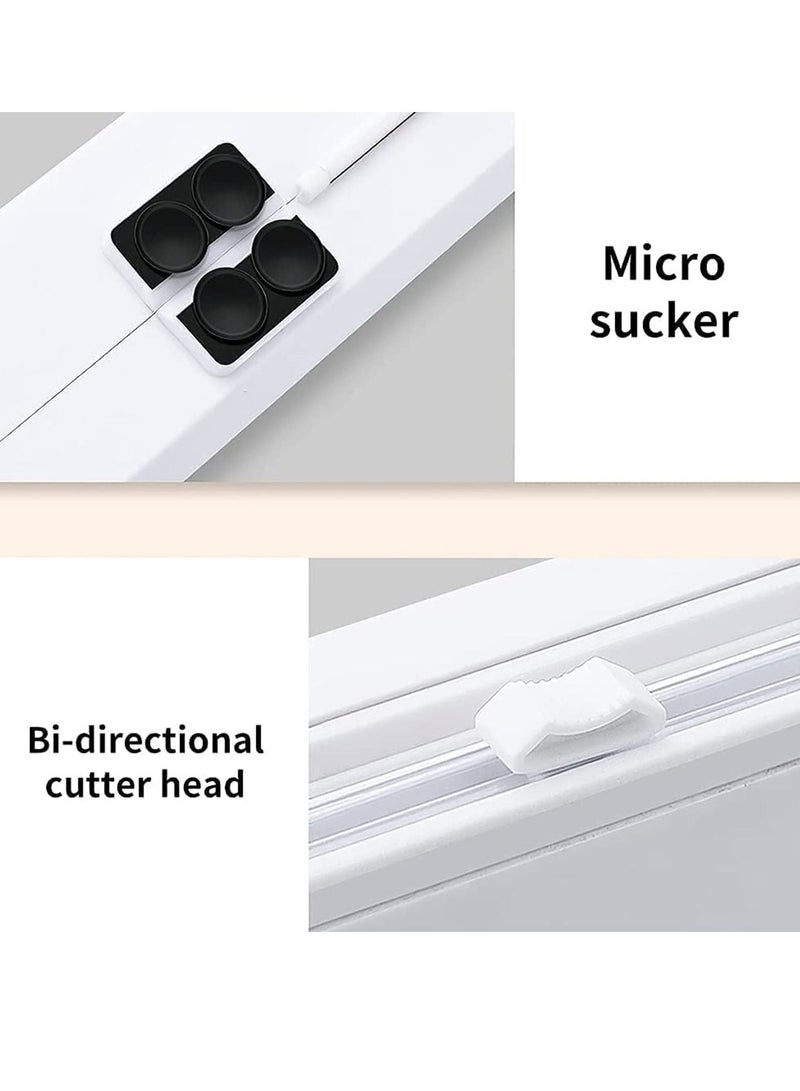 Reusable Cling Film Dispenser Suction Cup Type Cutter Household Divider Adjustable Storage Cutting Box Kitchen Supplies Tools Plastic Wrap Handheld