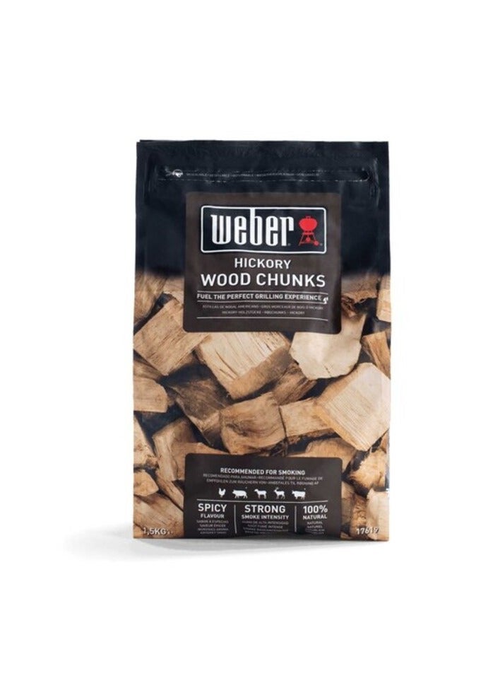 Weber Hickory Wood Chunks Brown 1.5kg