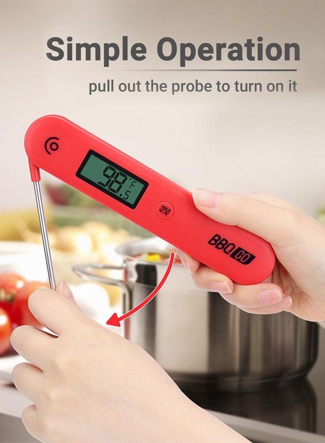 Digital Food Thermometer BG-HH1C Instant Read Cooking Cooking Thermometer with Foldable Probe and Large Screen for Meat Grill BBQ Milk