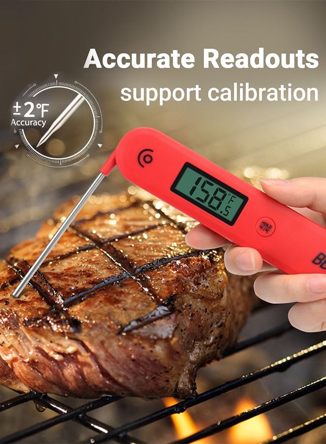 Digital Food Thermometer BG-HH1C Instant Read Cooking Cooking Thermometer with Foldable Probe and Large Screen for Meat Grill BBQ Milk