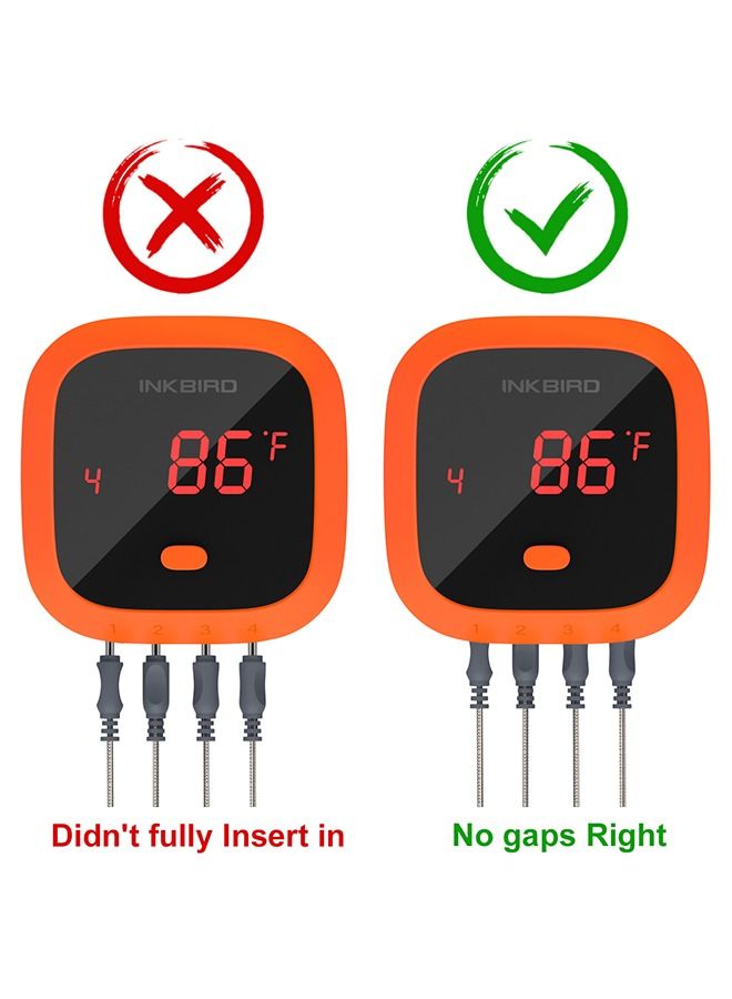 INKBIRD Meat Probe Thermometer Waterproof Bluetooth Thermometer IBT-4XC BBQ Grill Thermometer Wireless Digital Cooking Food Thermometers for Weber Smoker Kitchen Oven