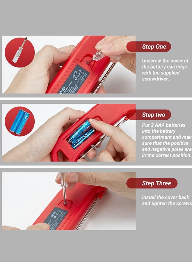 Instant Read Food Thermometer Meat Thermometer for Kitchen Cooking BBQ Oven Baking with 2 Detachable Wired Probe BG-HH2P Cooking Thermometer