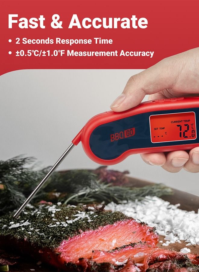 Instant Read Food Thermometer Meat Thermometer for Kitchen Cooking BBQ Oven Baking with 2 Detachable Wired Probe BG-HH2P Cooking Thermometer