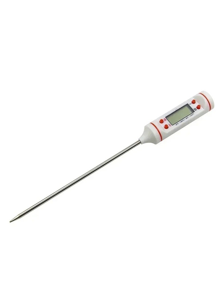 Food Thermometer, Water Oil Cooking Meat Food Thermometers, Cooking Thermometer With Instant Read Lcd Screen For Kitchen, (White)