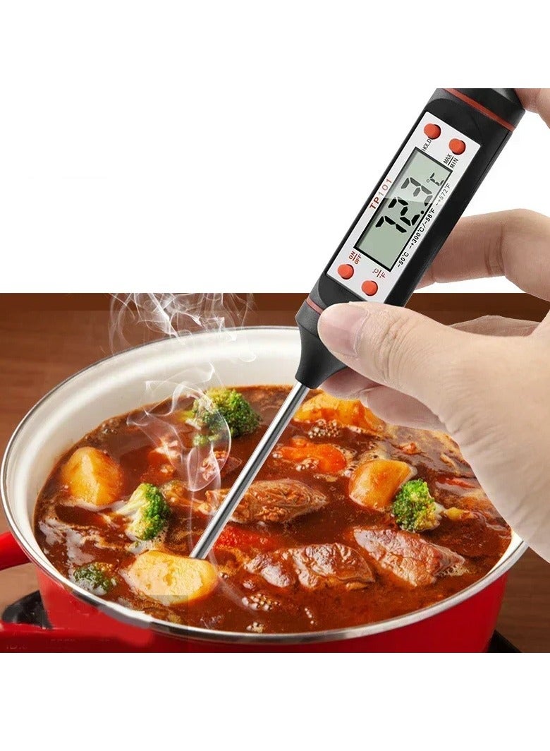 Food Thermometer, Water Oil Cooking Meat Food Thermometers, Cooking Thermometer With Instant Read Lcd Screen For Kitchen, (White)