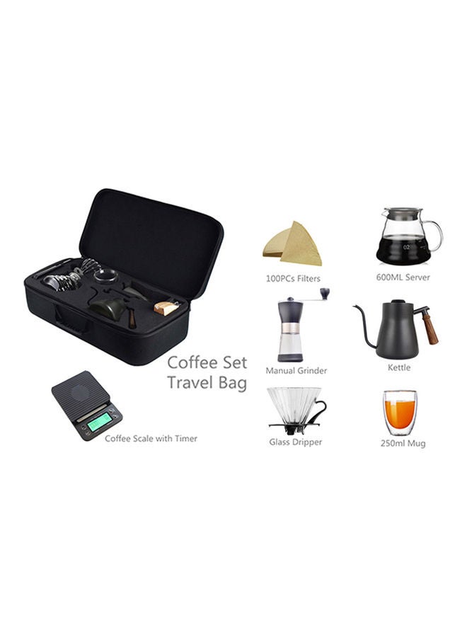 V60 Drip Coffee Maker Set With Travel Bag Black 27x55x16cm