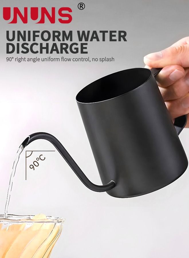 Pour Over Coffee Maker Set Includes 600ml Coffee Kettle, Manual Coffee Grinder, Coffee Scale，Coffee Dripper & Glass Server with 100 Pcs Paper Filter for Pour Over Coffee