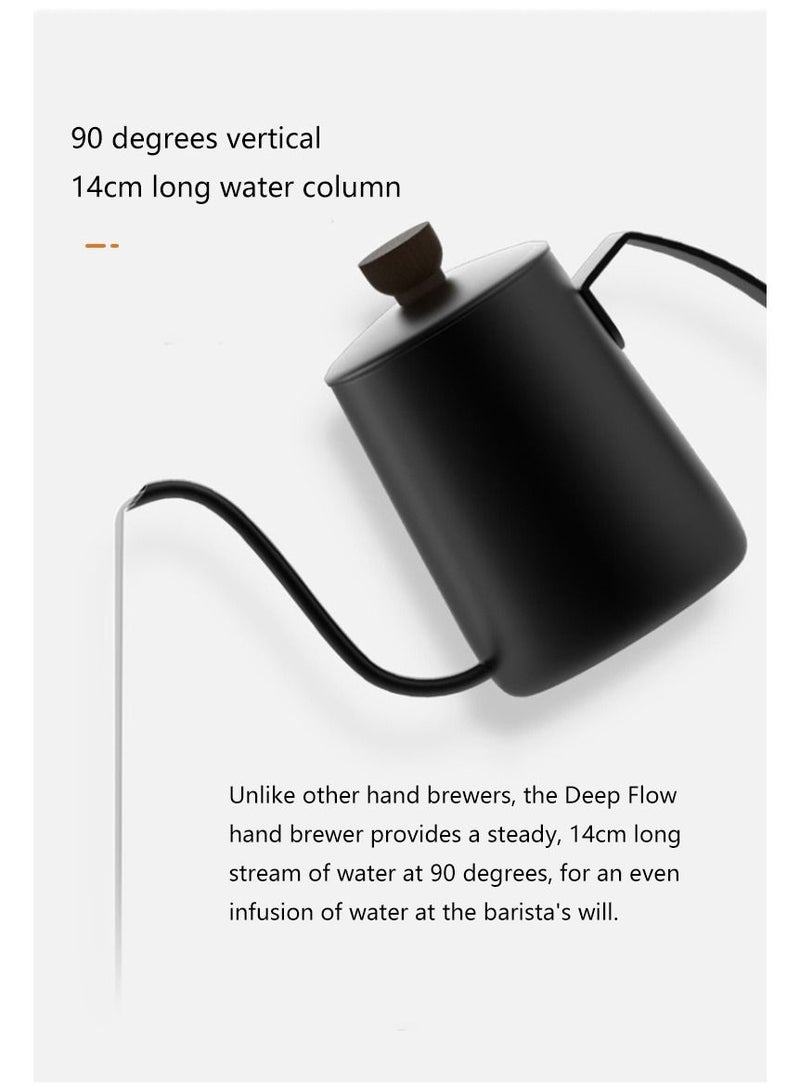 Coffee Maker Set Filter Cup Utensils Fine Spout Long Spout Filter Pot Home Hand Brew Cup,With Black Ceramic Filter Cup And Manual Coffee Pot, Fine Filter Cup, Glass Dripping Kettle Coffee Maker