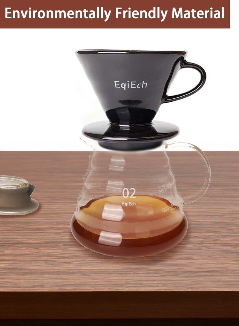 Hand Drip Coffee Maker Set V60 Size 02 Specialty Manual Pour Over Coffee Professional Tools Kit Barista 4 in 1