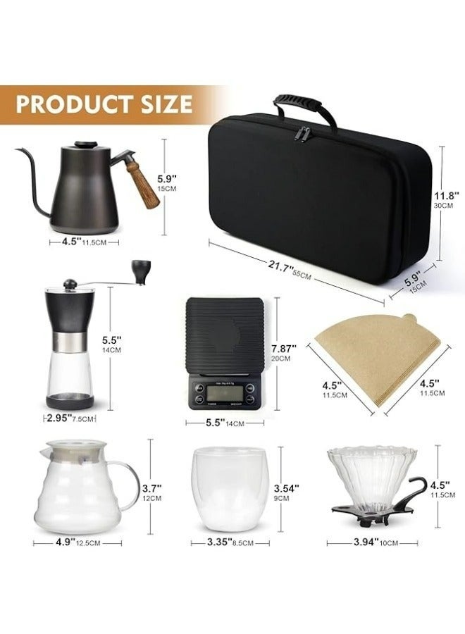 V60 Drip Coffee Maker Set With Travel Bag Black 27x55x16cm