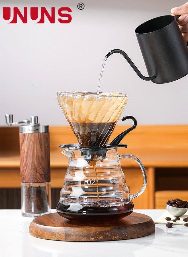 Pour Over Coffee Maker,20oz Paperless Borosilicate Glass Carafe And Reusable Filter,Glass Coffee Pot,Manual Coffee Dripper Brewer