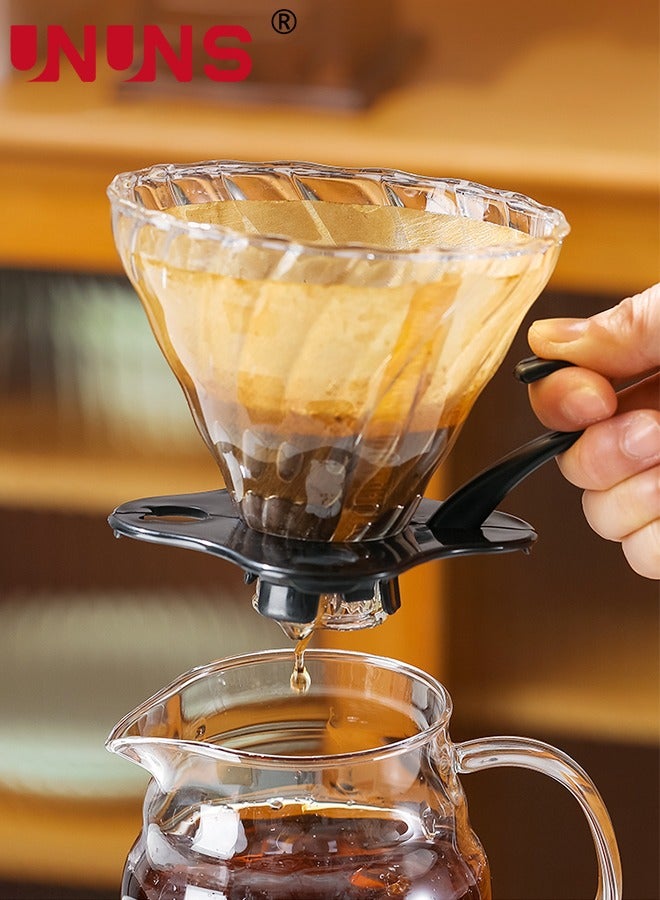 Pour Over Coffee Maker,20oz Paperless Borosilicate Glass Carafe And Reusable Filter,Glass Coffee Pot,Manual Coffee Dripper Brewer