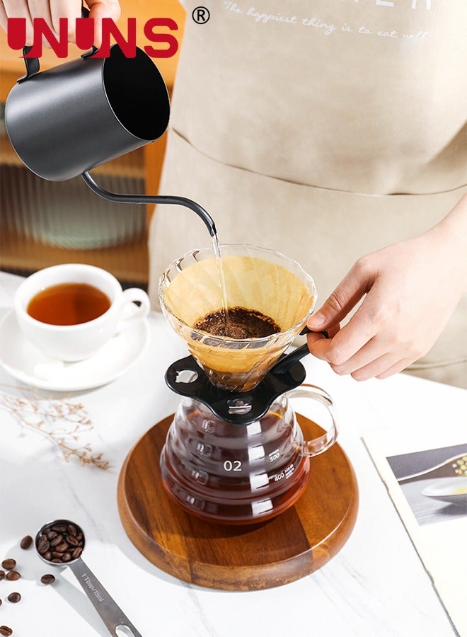 Pour Over Coffee Maker,20oz Paperless Borosilicate Glass Carafe And Reusable Filter,Glass Coffee Pot,Manual Coffee Dripper Brewer
