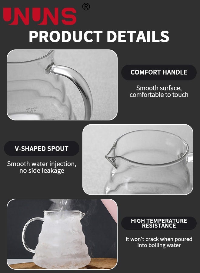 Pour Over Coffee Maker,20oz Paperless Borosilicate Glass Carafe And Reusable Filter,Glass Coffee Pot,Manual Coffee Dripper Brewer