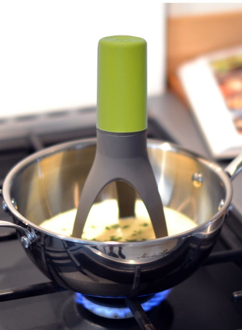 Automatic Triangle Stirrer, Adjustable Electric Hand Whisk Blender 3 Speeds Automatic Mixer Portable Kitchen Gadgets Stir Mixing Egg Beater for Frappe, Matcha, Hot Chocolate Green