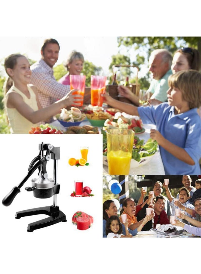 Professional Citrus Juicer, Heavy Duty Cast Iron Lemon Lime Fruit Juicer Maker Press, Commercial Grade Manual Orange Juice Squeezer (Black)