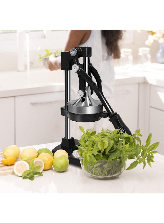 Professional Citrus Juicer, Heavy Duty Cast Iron Lemon Lime Fruit Juicer Maker Press, Commercial Grade Manual Orange Juice Squeezer (Black)