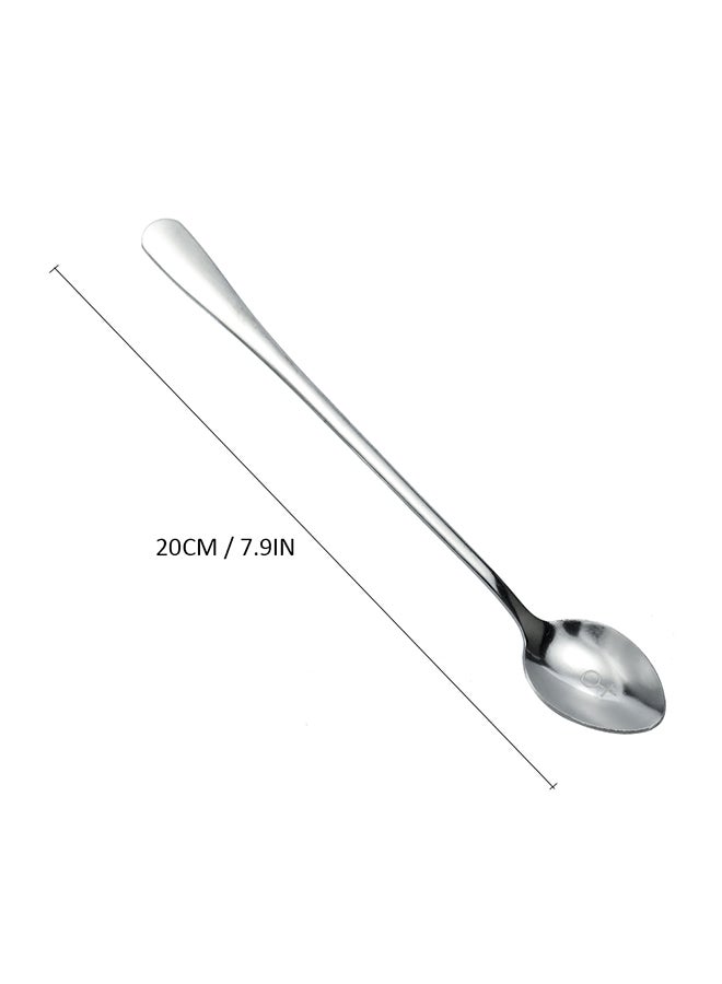 Stainless Steel Custom Stamped Engraved Long Handle Spoon Silver 21cm