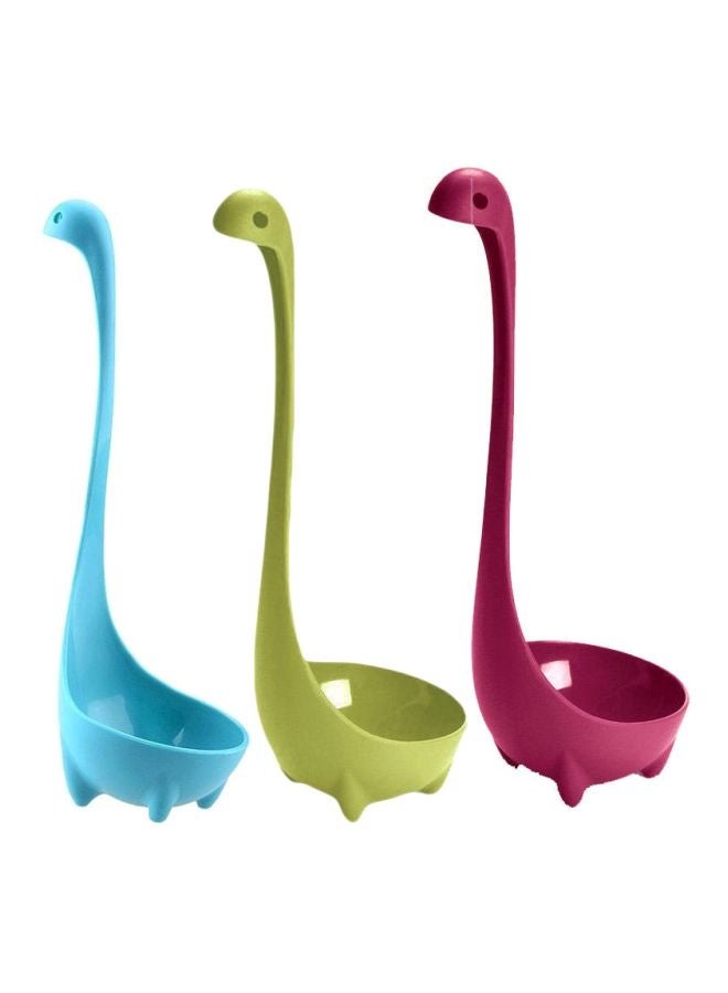 3-Piece Dinosaur Soup Spoon Set Blue/Green/Pink 24x8x6cm