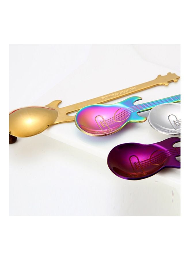 7-Piece Stainless Steel Coffee Spoon Set Blue/Gold/Black