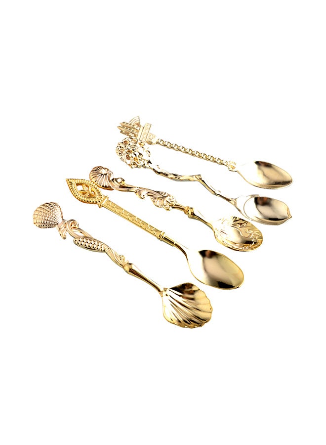 5-Piece Vintage Marine Style Spoons Set Gold