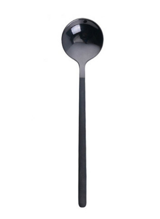 Long Handle Pattern Coffee And Dessert Spoon Black 17cm