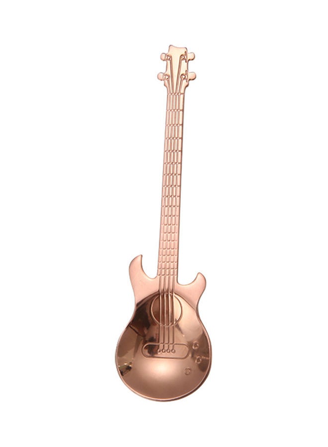 Stainless Steel Guitar Pattern Spoon Rose Gold 12*2*3.2cm