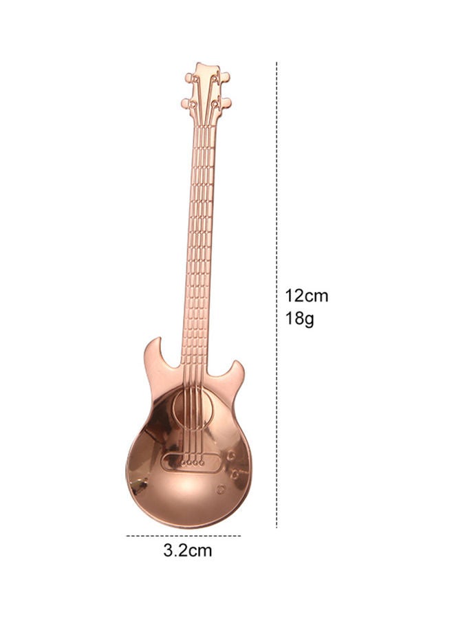 Stainless Steel Guitar Pattern Spoon Rose Gold 12*2*3.2cm