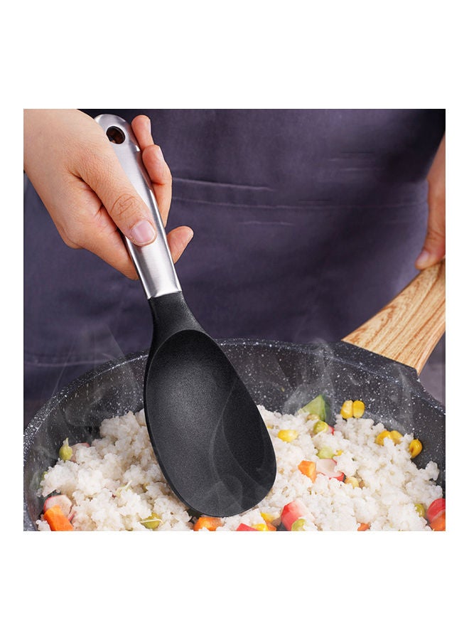 Stainless Steel Rice Spoon Black/Silver 23x7cm