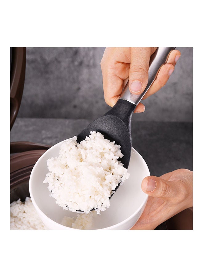 Stainless Steel Rice Spoon Black/Silver 23x7cm