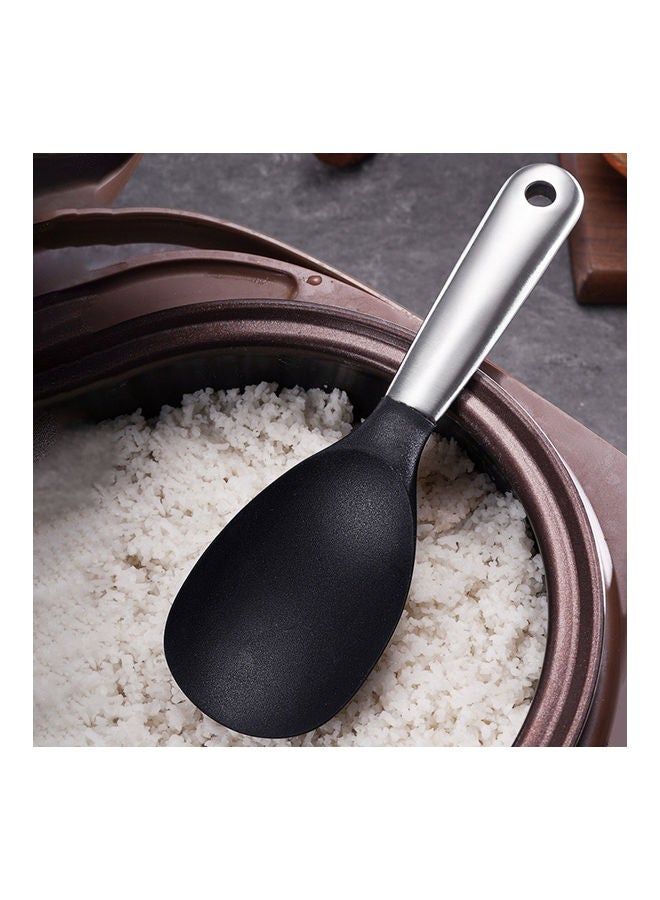 Stainless Steel Rice Spoon Black/Silver 23x7cm