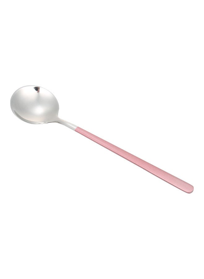 5-Piece Stainless Steel Spoon Pink/Silver