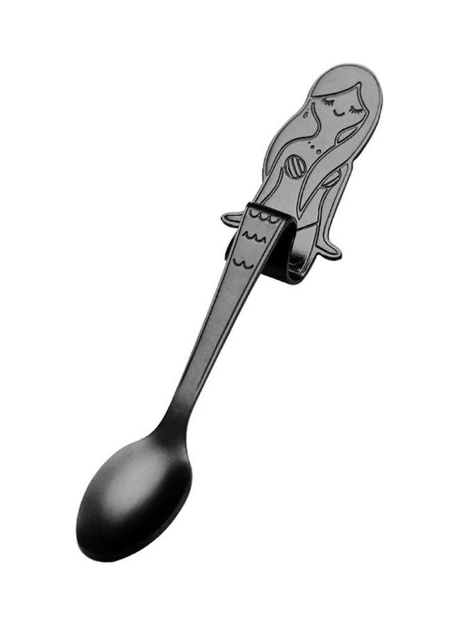 Stainless Steel Cute Mermaid Spoon Black