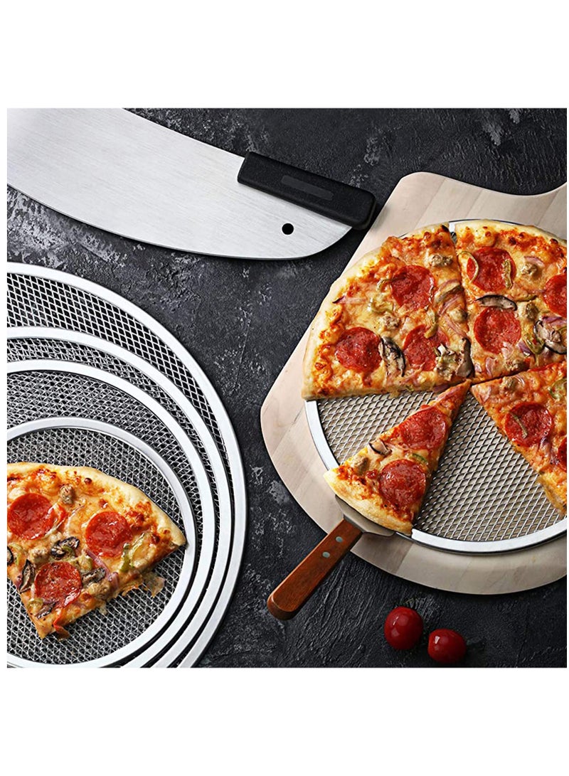 2 Pcs 12 Inch Pizza Screen, Restaurant-Grade Aluminum Alloy Pizza Baking Screen, Seamless Round Pizza Screen Non Stick Mesh Net Baking Tray Cookware Kitchen Tool For Oven, BBQ