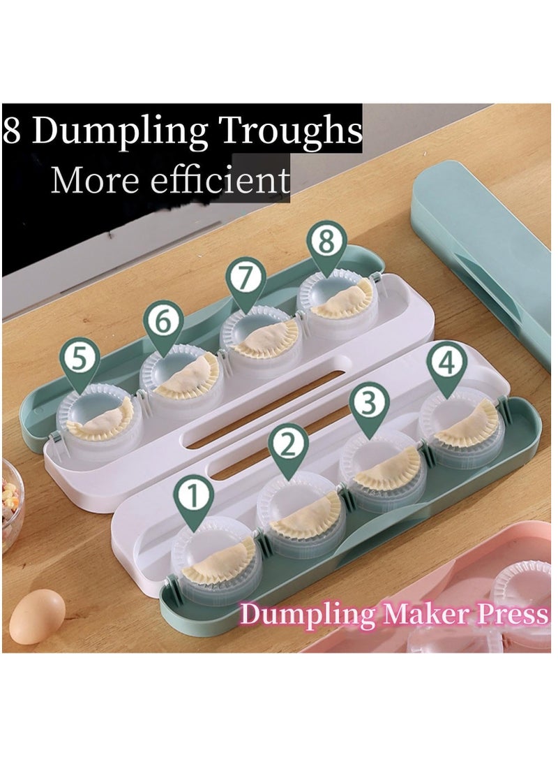 Dumpling Maker, 8 In 1 Dumpling Maker Press, Automatic Dumpling Maker Machine with Spray Bottle and Skin Cutter, Manual pressing dumpling maker mold for Pierogi, Wonton, Potsticker, Food Grade Safe