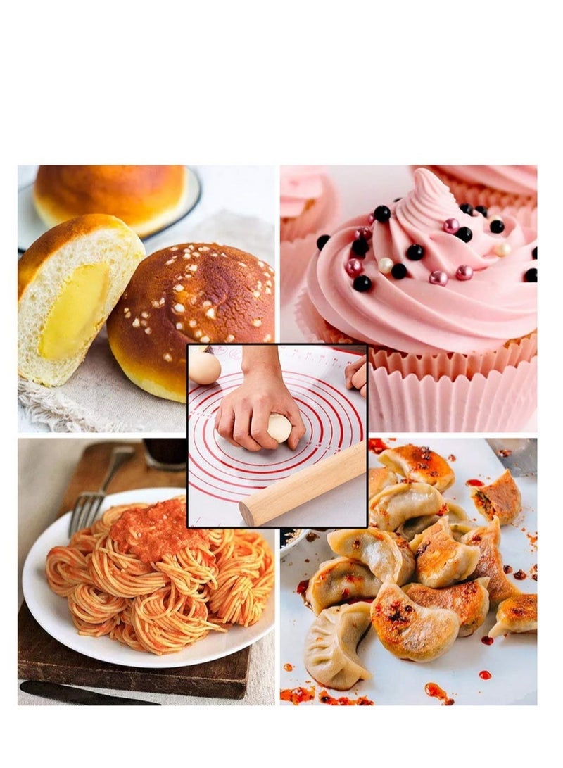 Non Slip Silicone Pastry Mat, Heat Resistant Kneading Mats Non-Stick Dough Rolling Mat for Fondant Dough Cookies Cake Sugarcraft Bread Making