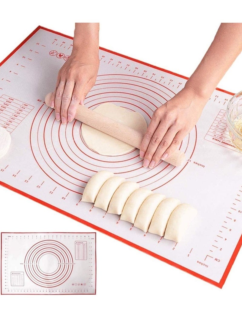 Non Slip Silicone Pastry Mat, Heat Resistant Kneading Mats Non-Stick Dough Rolling Mat for Fondant Dough Cookies Cake Sugarcraft Bread Making